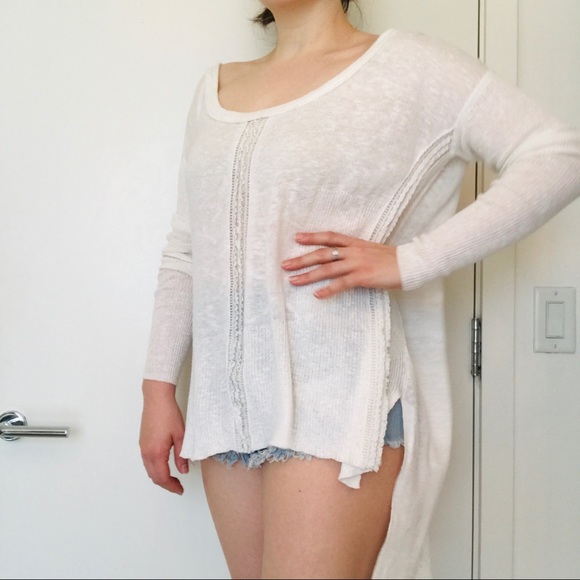Free People White Sweater Lightweight - Picture 2 of 11